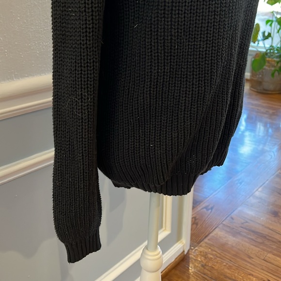 LIKE NEW OFF THE SHOULDER BLACK SWEATER - SIZE SMALL - Picture 3 of 8